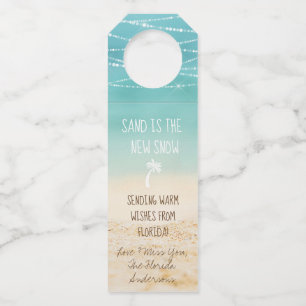 Tropical Beach Sand is the New Snow Cute Holiday Bottle Tag