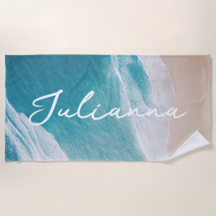 Tropical Beach Sand Ocean Waves  Towel