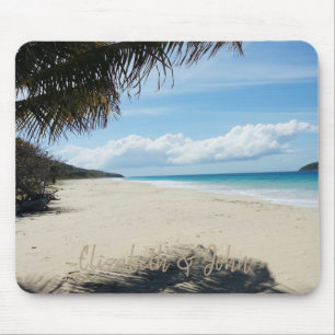 Tropical Beach,Sand,Palm   -Personalised Mouse Pad
