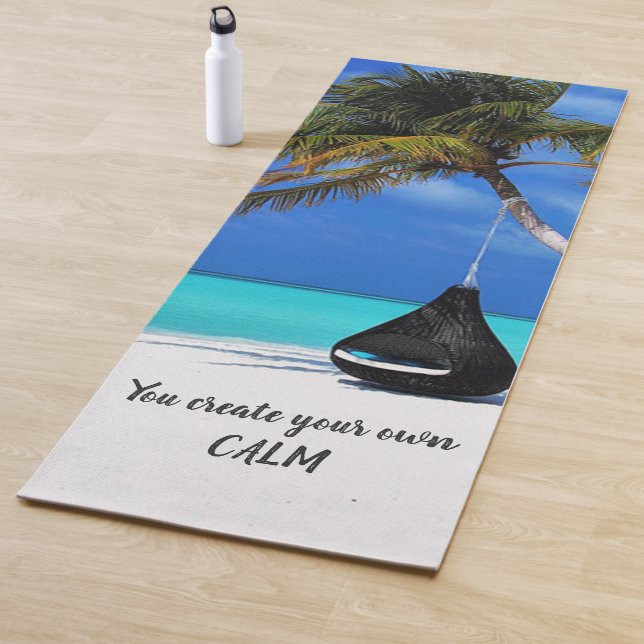Tropical Beach, Sand,Palm - Personalised Yoga Mat (In Situ)