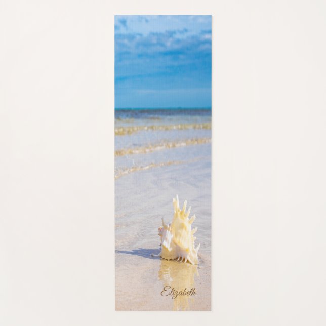 Tropical Beach,Sand,Seashell- Personalised  Yoga Mat (Front)