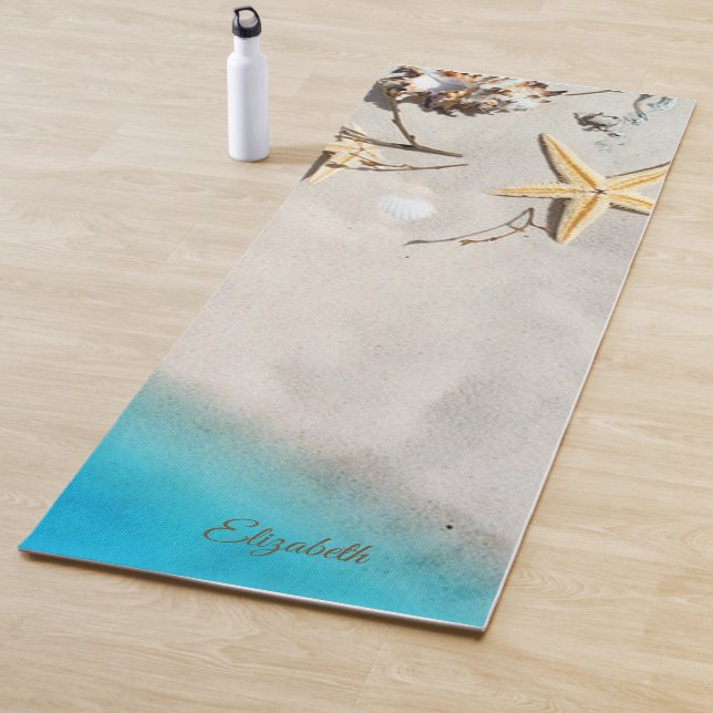 Tropical Beach,Sand,Seashell,Seastar- Personalised Yoga Mat (In Situ)