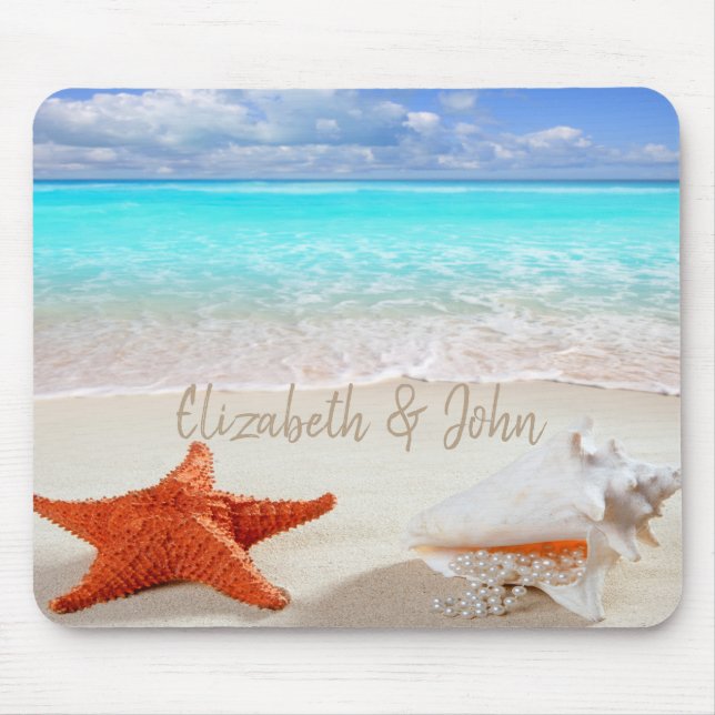 Tropical Beach,Sand,Seashells Mouse Pad (Front)