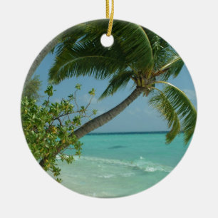 Tropical Beach Sand Sun Water Ocean Waves Surf Art Ceramic Tree Decoration