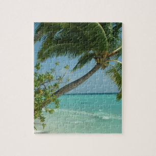 Tropical Beach Sand Sun Water Ocean Waves Surf Art Jigsaw Puzzle
