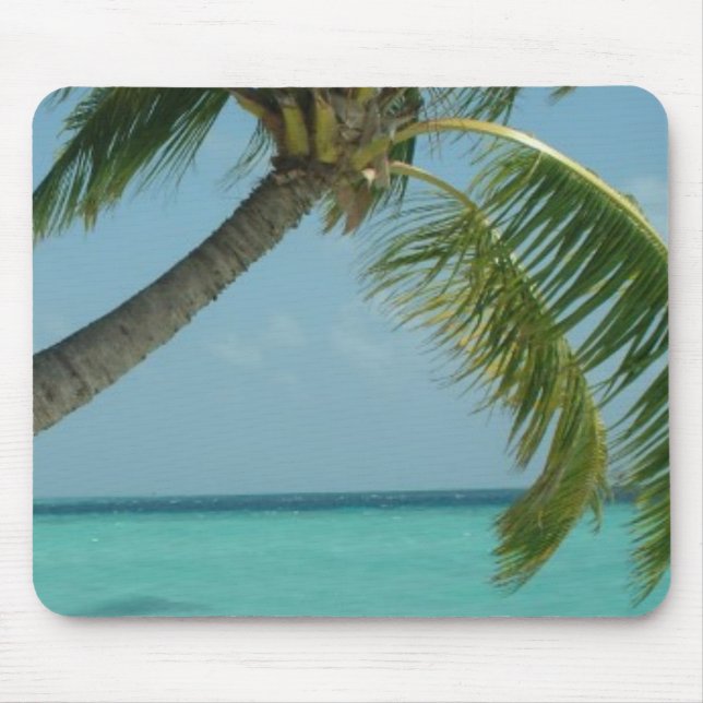Tropical Beach Sand Sun Water Ocean Waves Surf Art Mouse Pad (Front)
