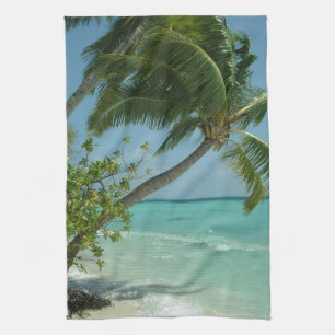 Tropical Beach Sand Sun Water Ocean Waves Surf Art Tea Towel