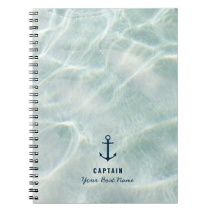 Tropical Beach & Sandy Nautical Custom Boat Name  Notebook