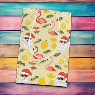 Tropical Beach & Santa Christmas in July Party Medium Gift Bag
