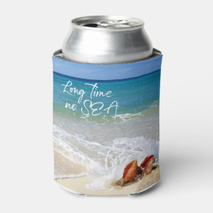 Tropical Beach Saying LONG TIME NO SEA Can Cooler