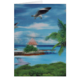 Tropical Beach Scene Art Print