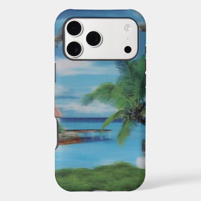 Tropical Beach Scene Art Print (Back)
