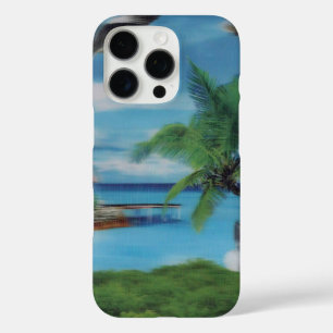 Tropical Beach Scene Art Print  iPhone 16 Pro Case
