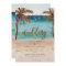 tropical beach scene modern wedding invitation