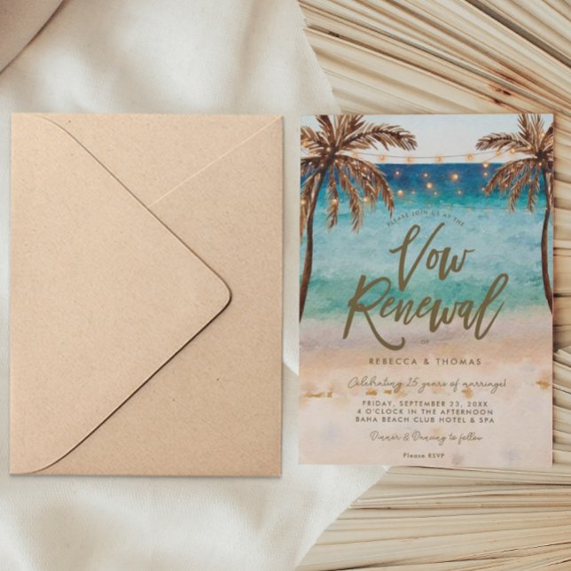 tropical beach scene vow renewal invitation (Creator Uploaded)