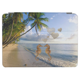 Tropical Beach,Sea horse in Love-Personalised iPad Air Cover