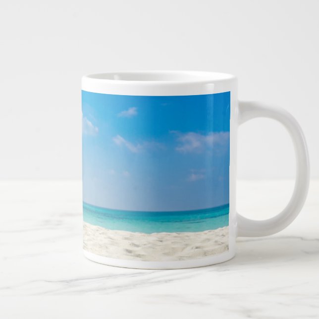 Tropical Beach Sea Sand Sky & Summer Day Large Coffee Mug (Right)