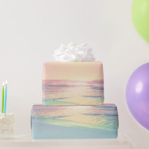 Tropical Beach Sea Sun Colorful Summer Wrapping Paper