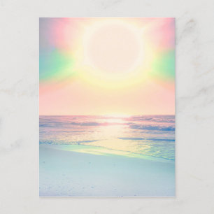 Tropical Beach Sea Sun Colourful Summer Holiday Postcard