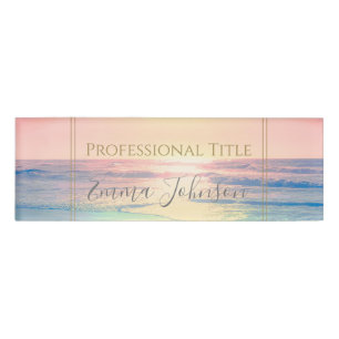 Tropical Beach Sea Sun Colourful Summer Name Tag