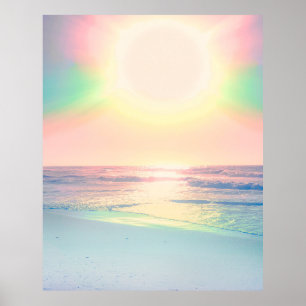 Tropical Beach Sea Sun Colourful Summer Poster