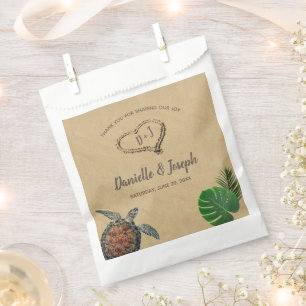 Tropical Beach Sea Turtle Wedding Favour Bag