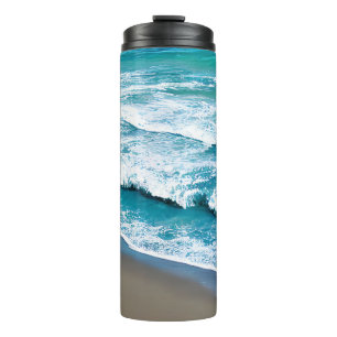 Tropical Beach Sea Waves Thermal Tumbler
