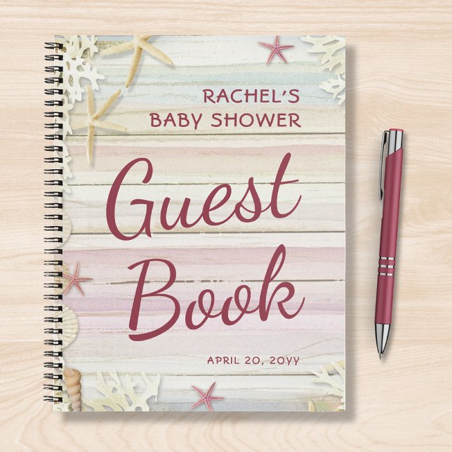 Tropical Beach Seashell Baby Shower Guest Book (Creator Uploaded)