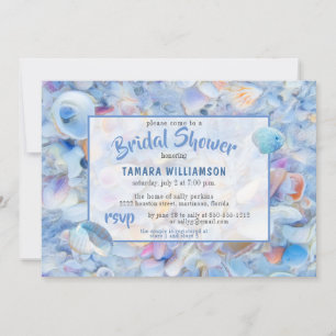 Tropical Beach Seashells Seaside Bridal Shower Invitation