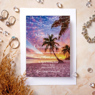 Tropical Beach Seaside Destination Wedding Invitation