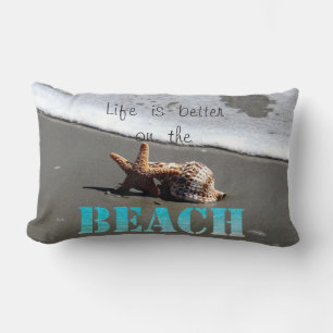 Tropical Beach,Seastar,Seashell Lumbar Cushion