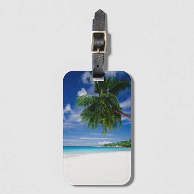 Tropical Beach | Seychelles Luggage Tag (Front Vertical)