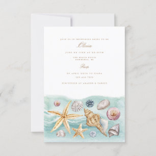 Tropical Beach Shell Bridal Shower Invitation