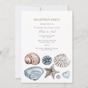 Tropical Beach Shell Reception Invitation Card
