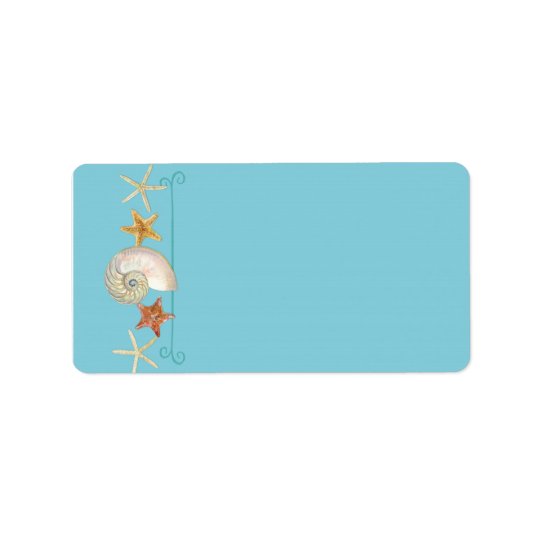 Tropical Beach Shells Starfish Nautilus Summer Address Label