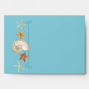 Tropical Beach Shells Starfish Nautilus Summer Envelope