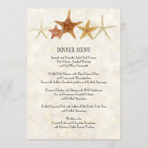 Tropical Beach Shells Starfish Nautilus Summer Menu