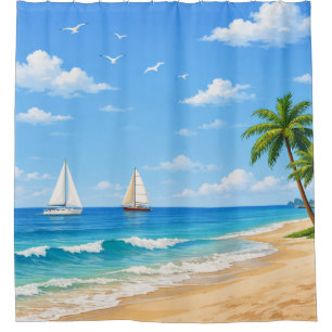 Tropical Beach Shower Curtain