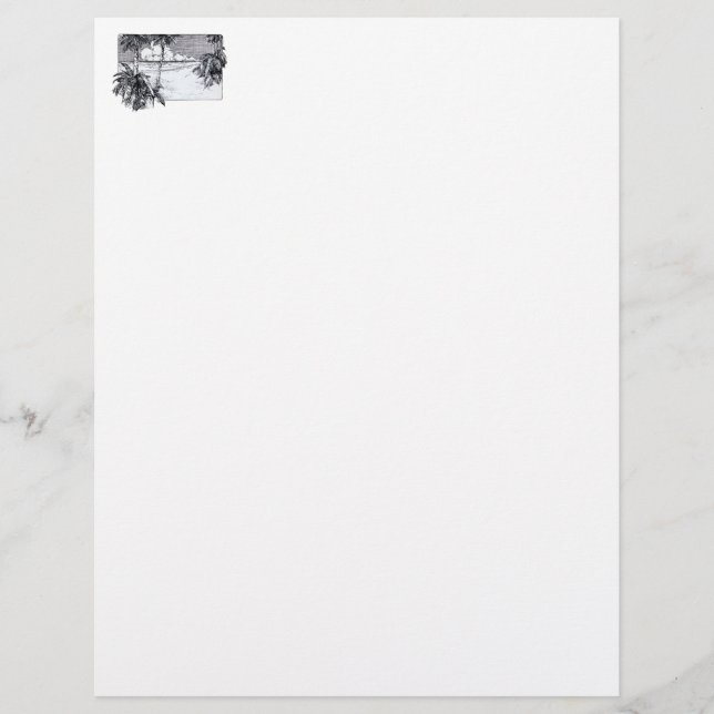 Tropical Beach South Wind Vintage Art (Front)