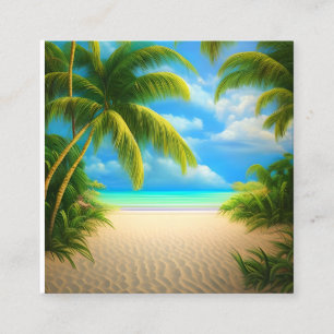 Tropical Beach Square Business Card