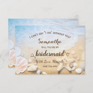 Tropical Beach Starfish Wedding Bridesmaid Invitation