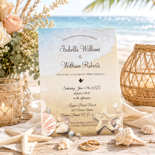 Tropical Beach Starfish Wedding Invitation
