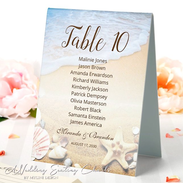 Tropical Beach Starfish Wedding  Seating Chart (Creator Uploaded)