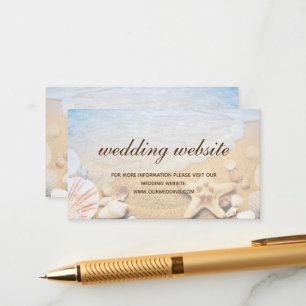 Tropical Beach Starfish Wedding Wedding Website Enclosure Card