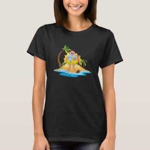 Tropical Beach Summer Sunset Funny Santa Christmas T-Shirt