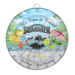 Tropical Beach, Summer Vacation Personalised Dartboard