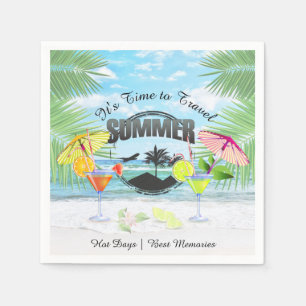Tropical Beach, Summer Vacation Personalised Napkin