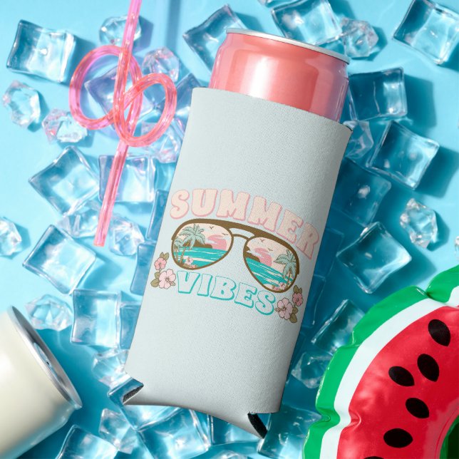 Tropical Beach Summer Vibes Seltzer Can Cooler (In Situ Summer)