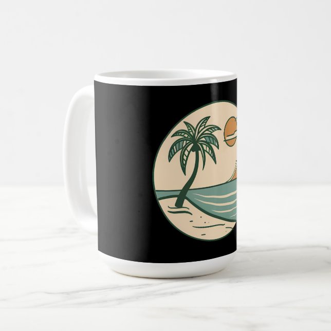 Tropical Beach Sunset Coffee Mug (Front Left)