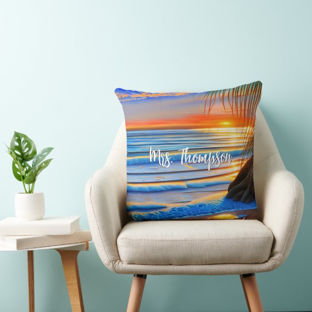 Tropical Beach Sunset in Bermuda Cushion (Chair)